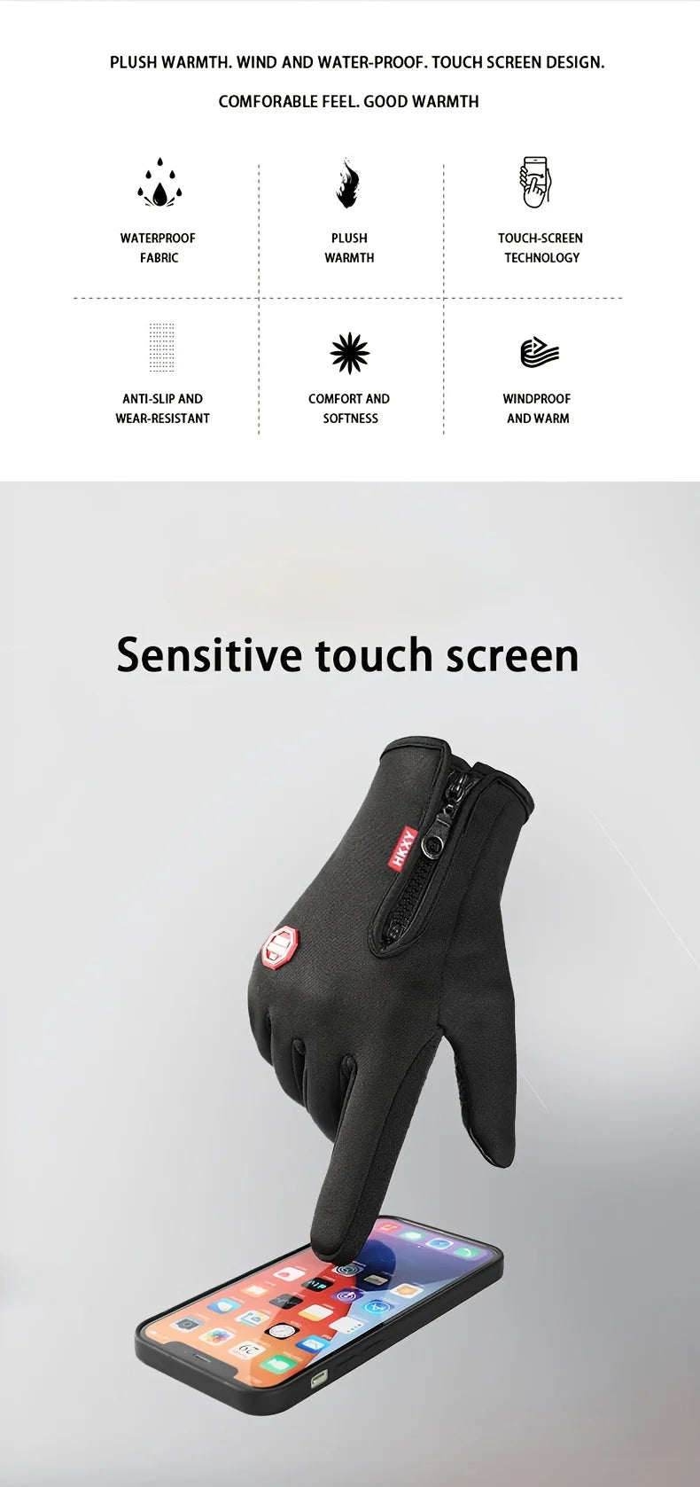 Fietshandschoenen voor Heren & Dames – Anti-Slip & Warm – Geschikt voor Herfst en Winter – Touchscreen – Winddicht & Comfortabe